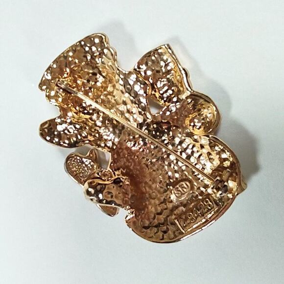 Vintage 90's Enamel SFJ Signed Waving Snowman Brooch - Picture 4 of 11